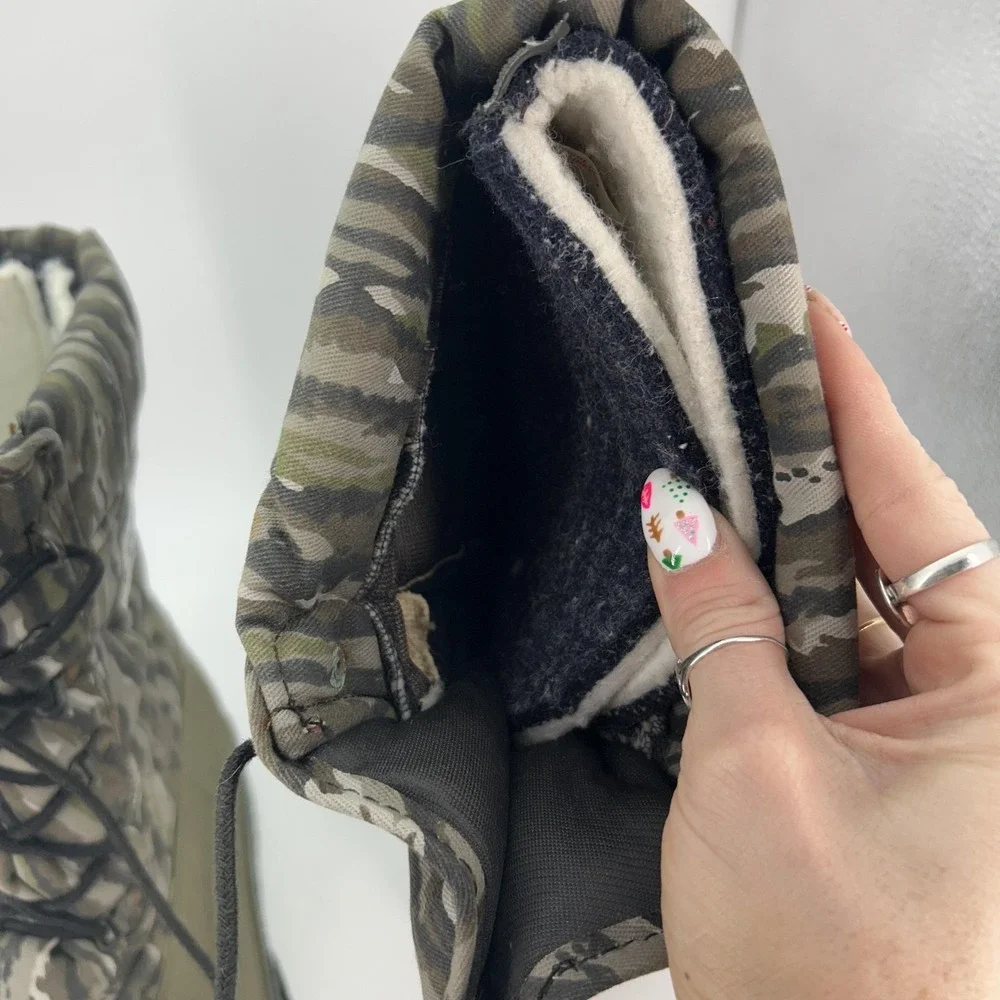 Vintage Sorel Boots Mens Size 9 Green Camo Insulated Wool Lined Snow Winter‎
